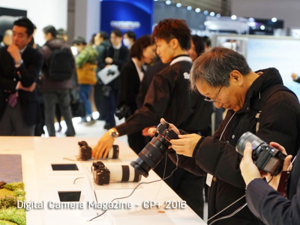 Visitors hands-on at the testing station