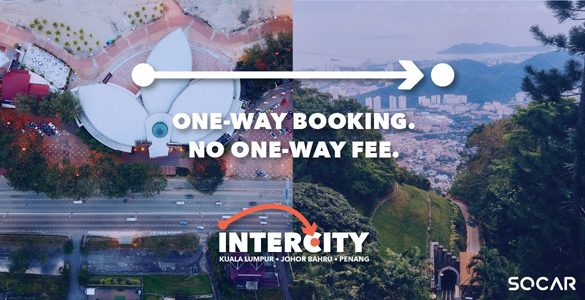 Socar brings you home with One-Way Intercity to / from Kuala Lumpur, Penang and Johor