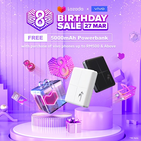 Vivo Malaysia is offering One-Day Special Deals on Lazada Birthday Sale